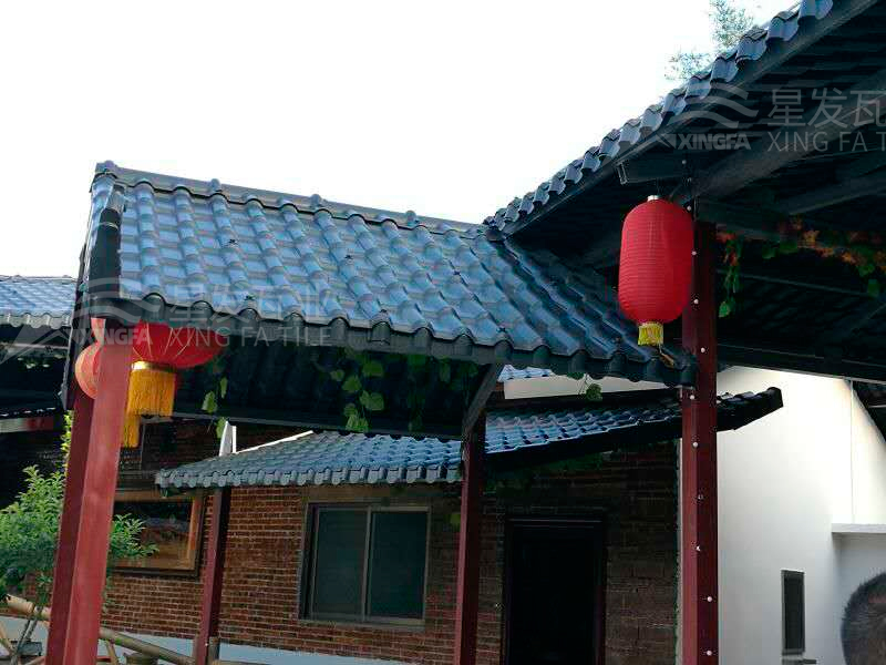 園林建筑搭建樹(shù)脂瓦涼亭，將景觀與藝術(shù)融合，別具一格！